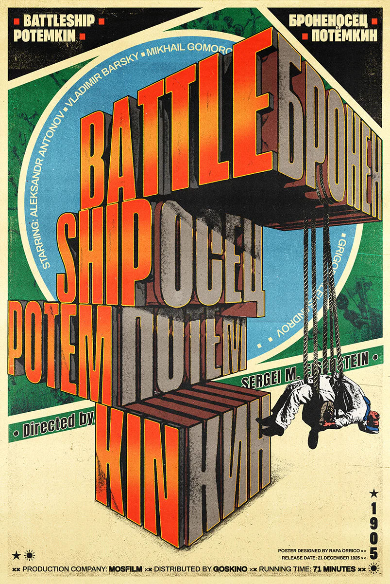Battleship Potemkin by Rafa Orrico, 24" x 36" Screen Print