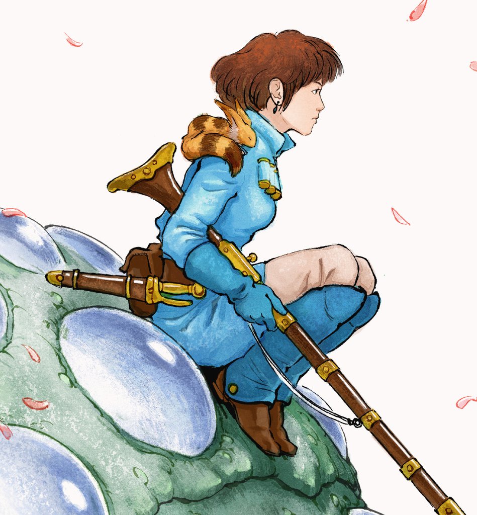 Nausicaa of the Valley of the Wind (Ukiyo-e ) by Jed Henry, 12" x 17" Archival pigment print on handmade Japanese paper