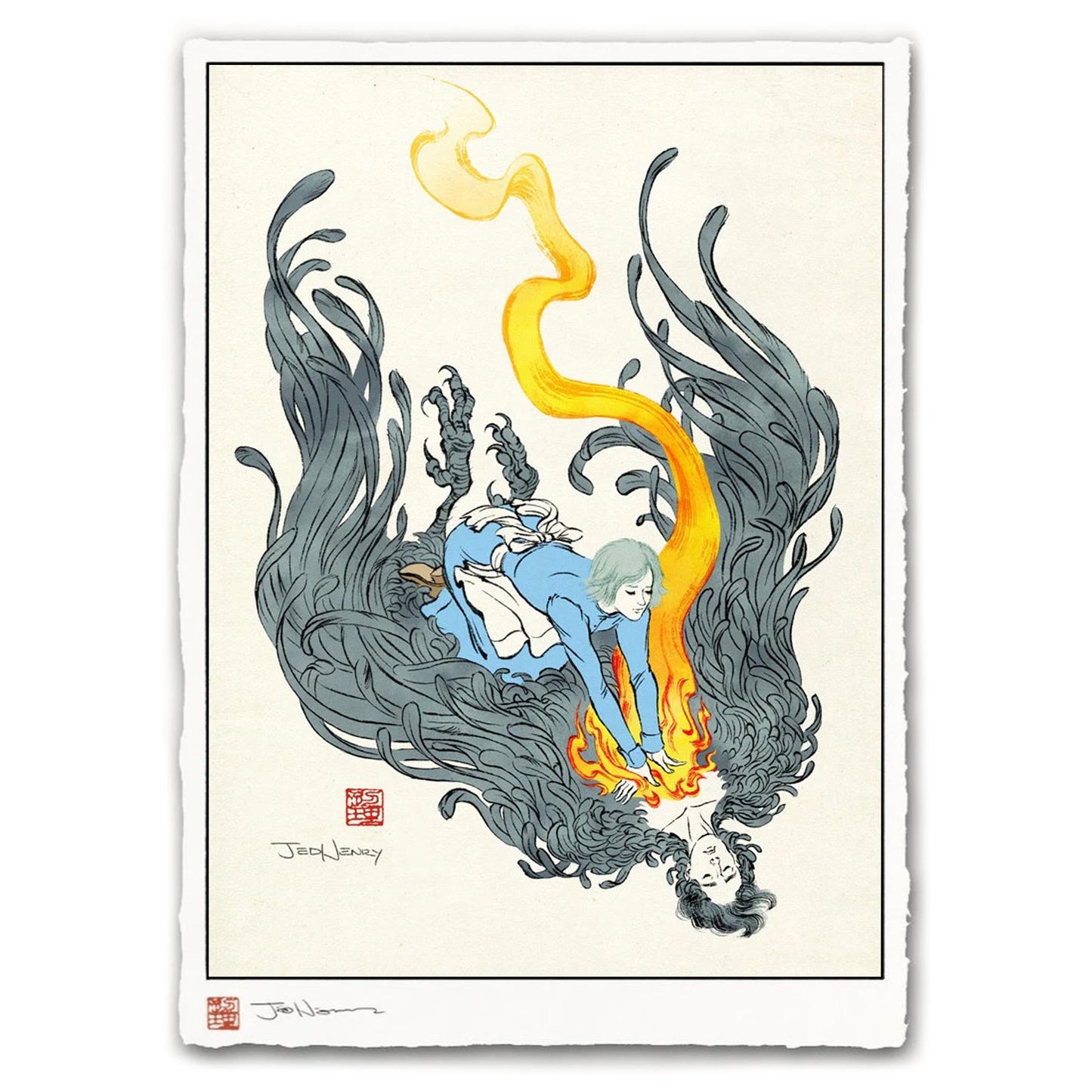 Howl's Moving Castle (Ukiyo-e Ancient Magic) by Jed Henry, 12" x 17" Archival pigment print on handmade Japanese paper