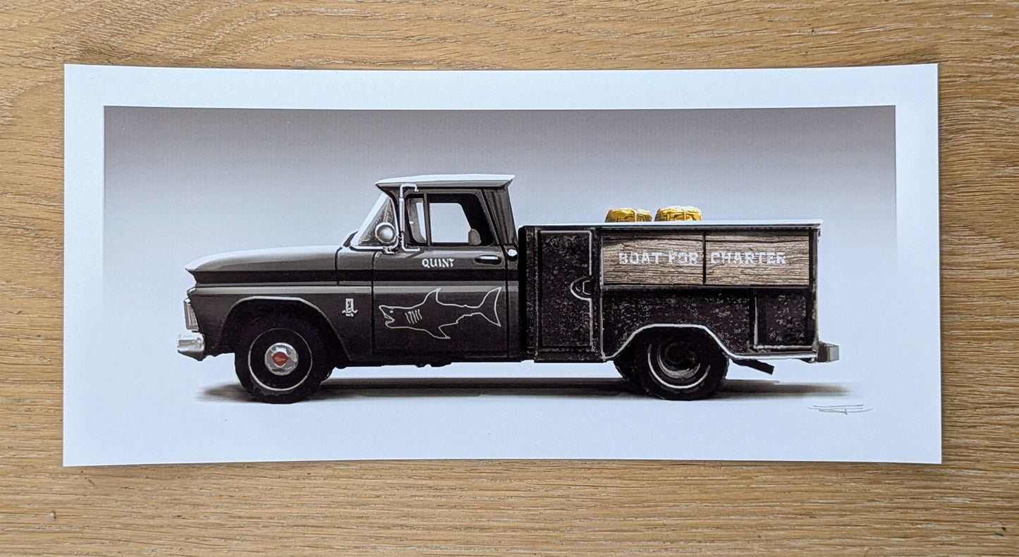Jaws (Quint's Truck) by JC Richard, 18" x 8" Screen Print