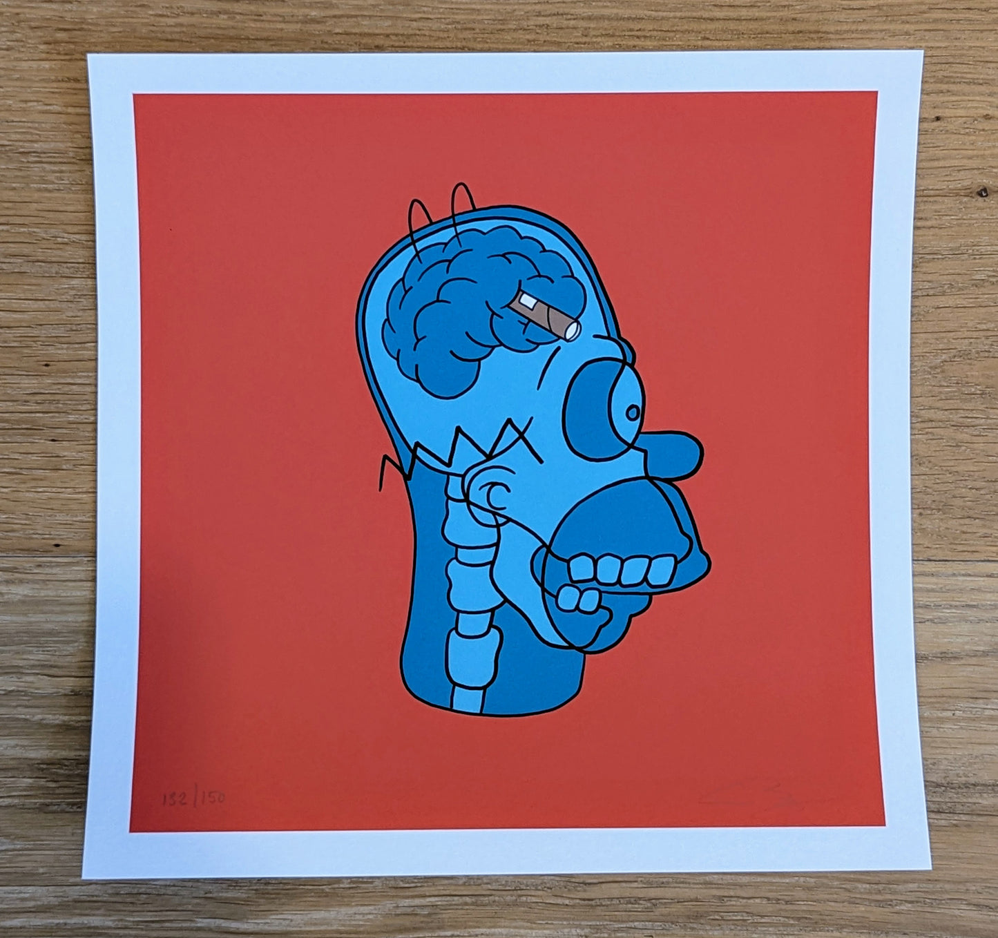 Homer Simpson Tube by Raid71, 10" x 10" Fine Art Giclee