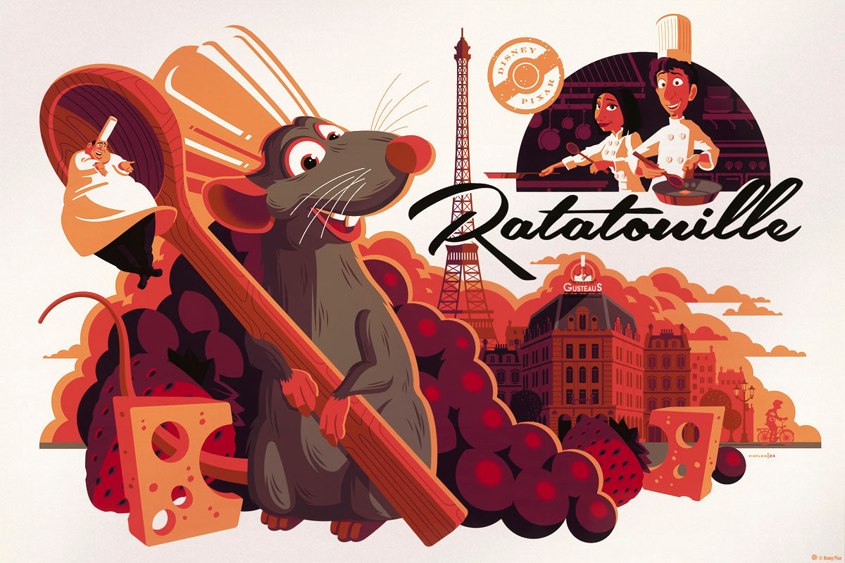 Ratatouille by Tom Whalen, 36" x 24" Screen Print