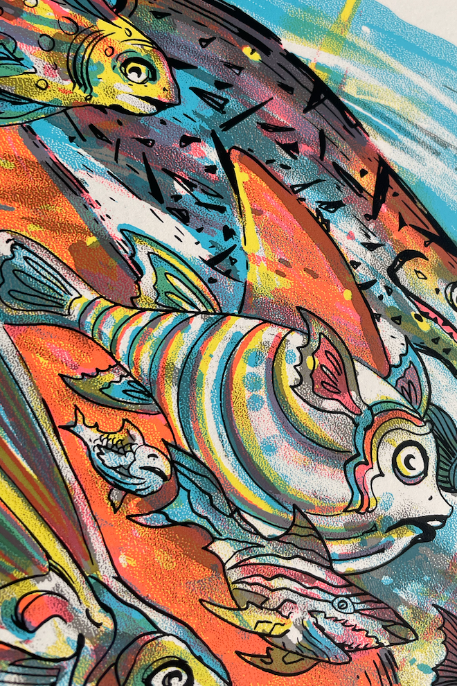 Dave Matthews Band Jones Beach 2024 by Zeb Love, 18" x 24" Screen Print