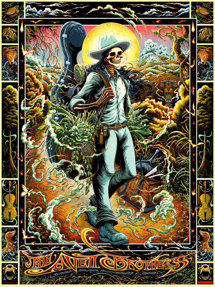 The Avett Brothers Stanford 2023 by Miles Tsang, 18" x 24" Screen Print