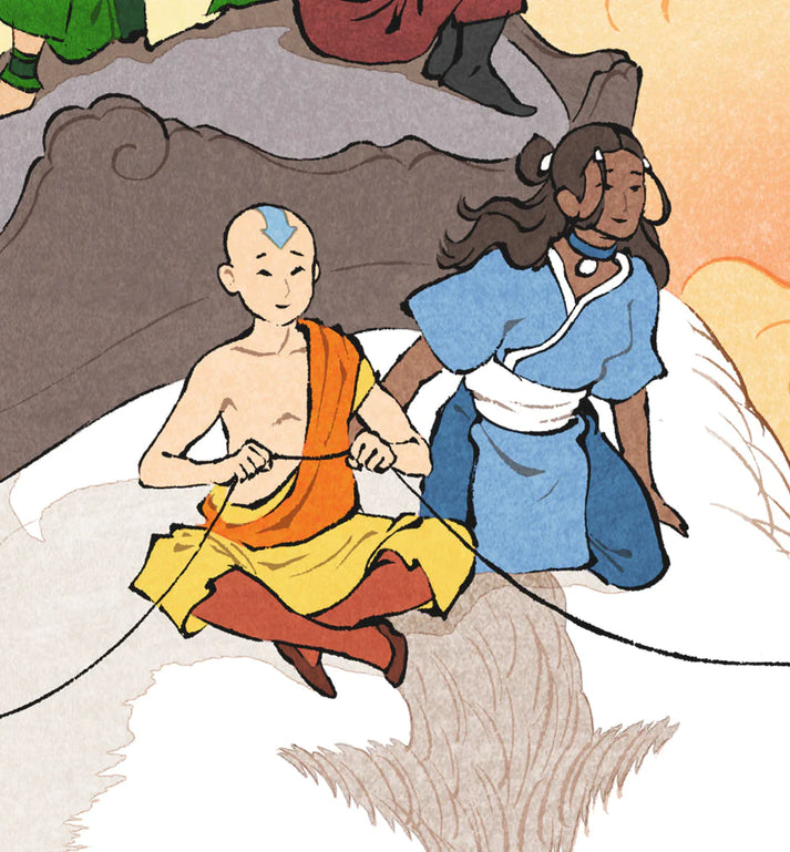 Avatar The Last Airbender (Ukiyo-e ) by Jed Henry, 12" x 17" Archival pigment print on handmade Japanese paper
