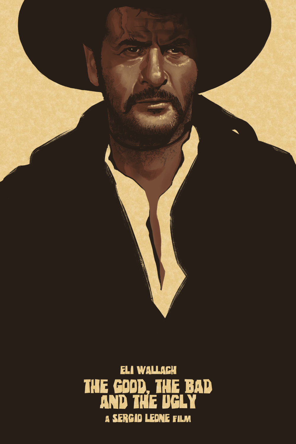 The Good, the Bad, and the Ugly (Parchment Gold AP) by Yvan Quinet, 24" x 36" Screen Print