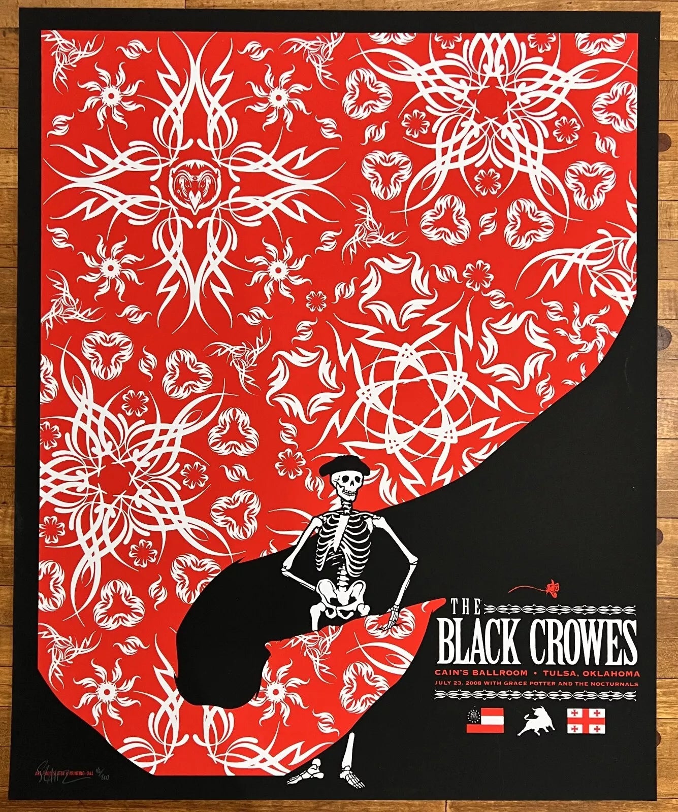 The Black Crowes Tulsa 2008 by Todd Slater, 17.5" x 21" Screen Print