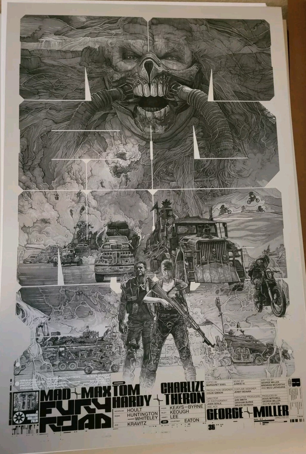 Mad Max Fury Road (Shiny Chrome Variant) by Krzysztof Domaradzki, 24" x 36" Screen Print