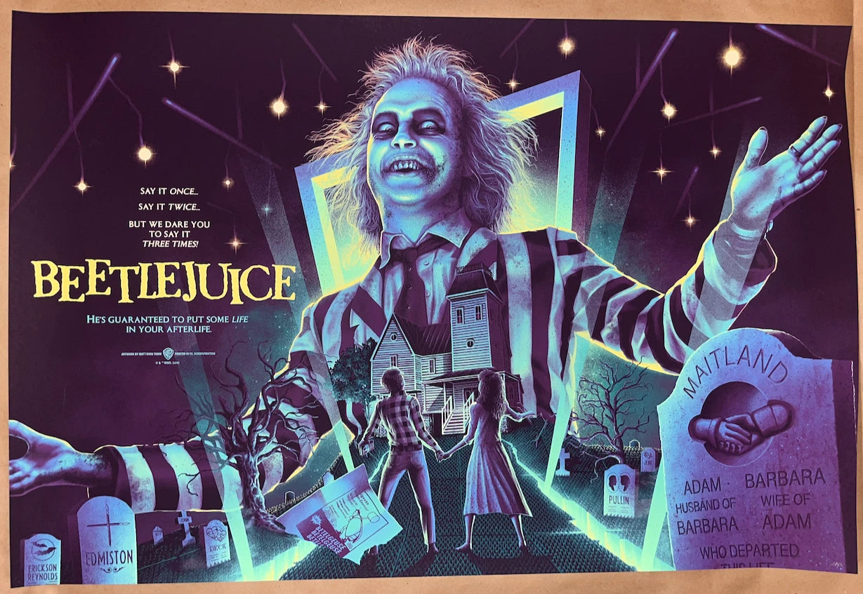 Beetlejuice by Matt Ryan Tobin, 24" x 36" Screen Print