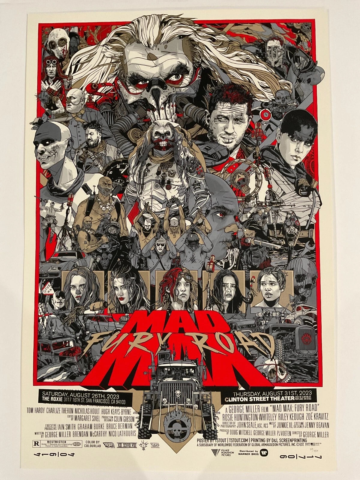 Mad Max Fury Road by Tyler Stout, 24" x 36" Screen Print