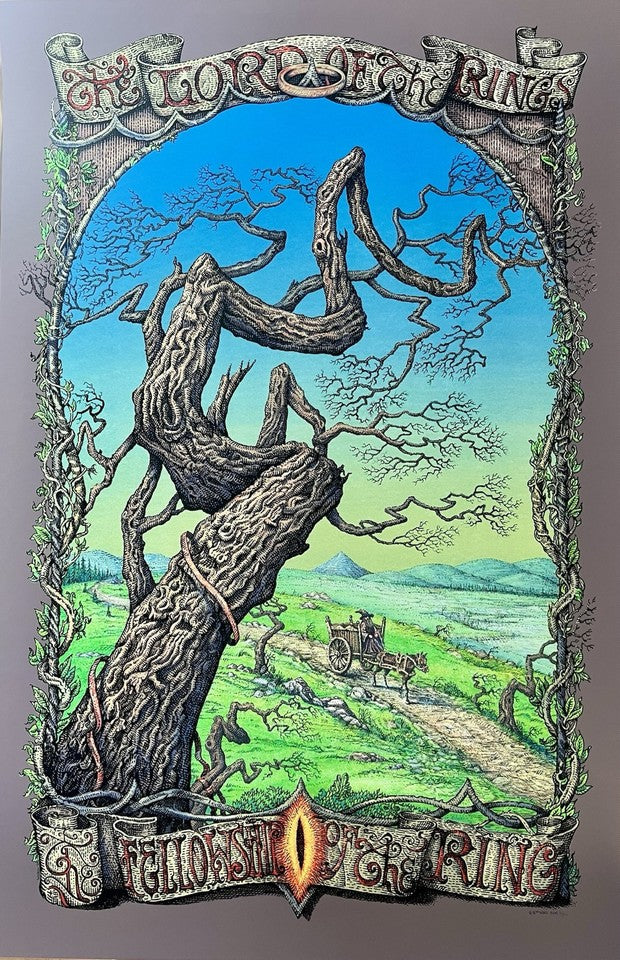 Lord of the Rings Fellowship of the Ring by David Welker, 24" x 36" Screen Print