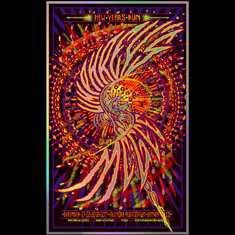 Umphrey's McGee Denver 2019 (FOIL) by Brad Klausen, 14.65" x 24" Screen Print on Foil paper