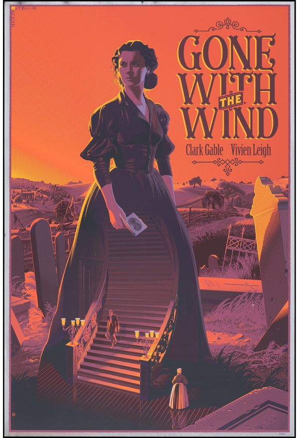 Gone with the Wind Foil Variant by Laurent Durieux, 24" x 36" Screen Print on Foil