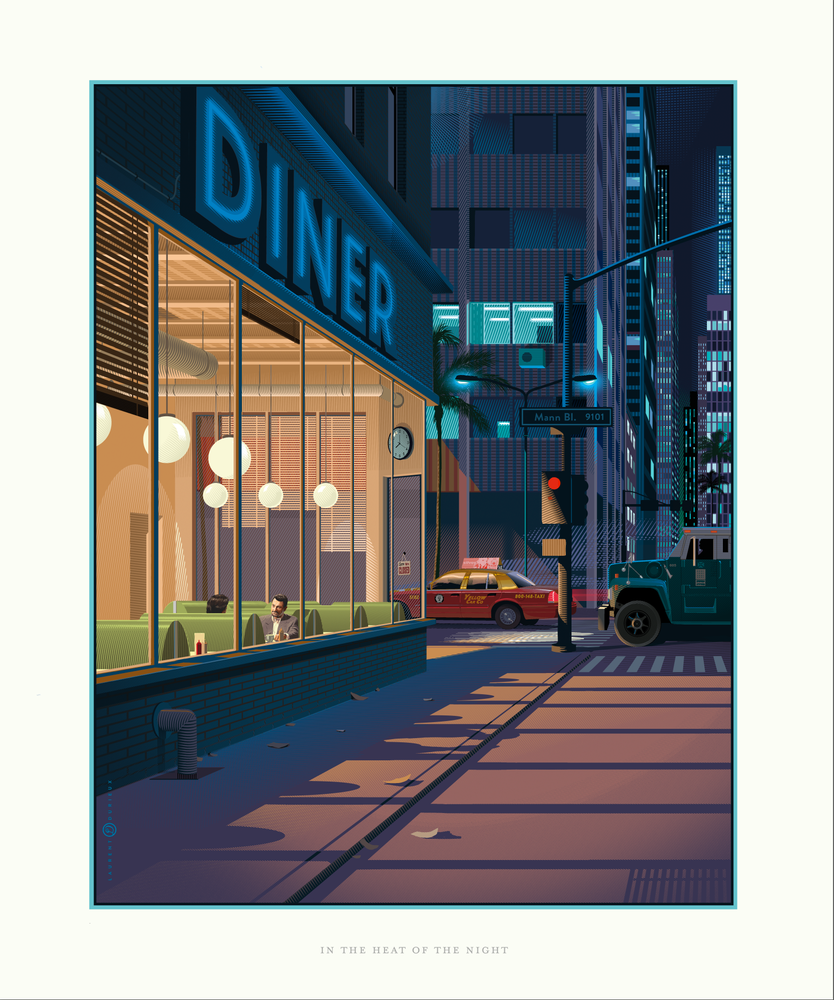 In the Heat of the Night by Laurent Durieux, 20" x 24" Offset Lithograph