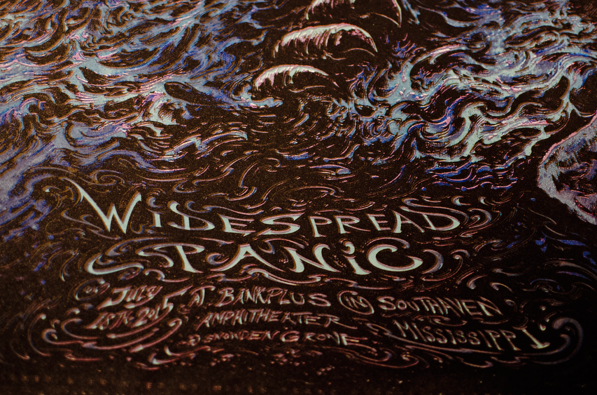 Widespread Panic Southaven 2015 GID Dusk Variant by Miles Tsang, 18" x 24" Screen Print