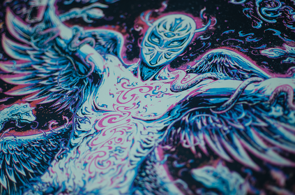 Puscifer Vancouver 2015 Blue Variant by Miles Tsang, 18" x 24" Screen Print