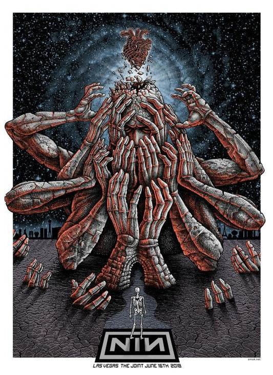 Nine Inch Nails Las Vegas 2018 by Emek, 18" x 24.75" Screen Print