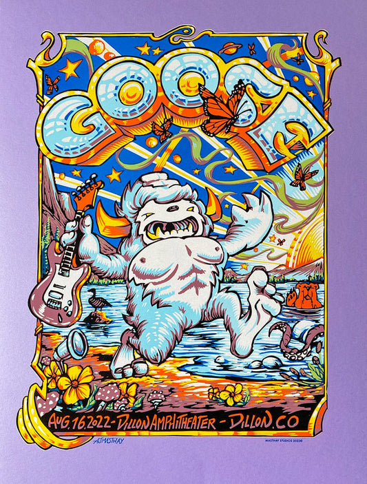 Goose Dillon 2022 Amethyst Stardreams N1 by AJ Masthay, 18" x 24" Linoleum Block Print