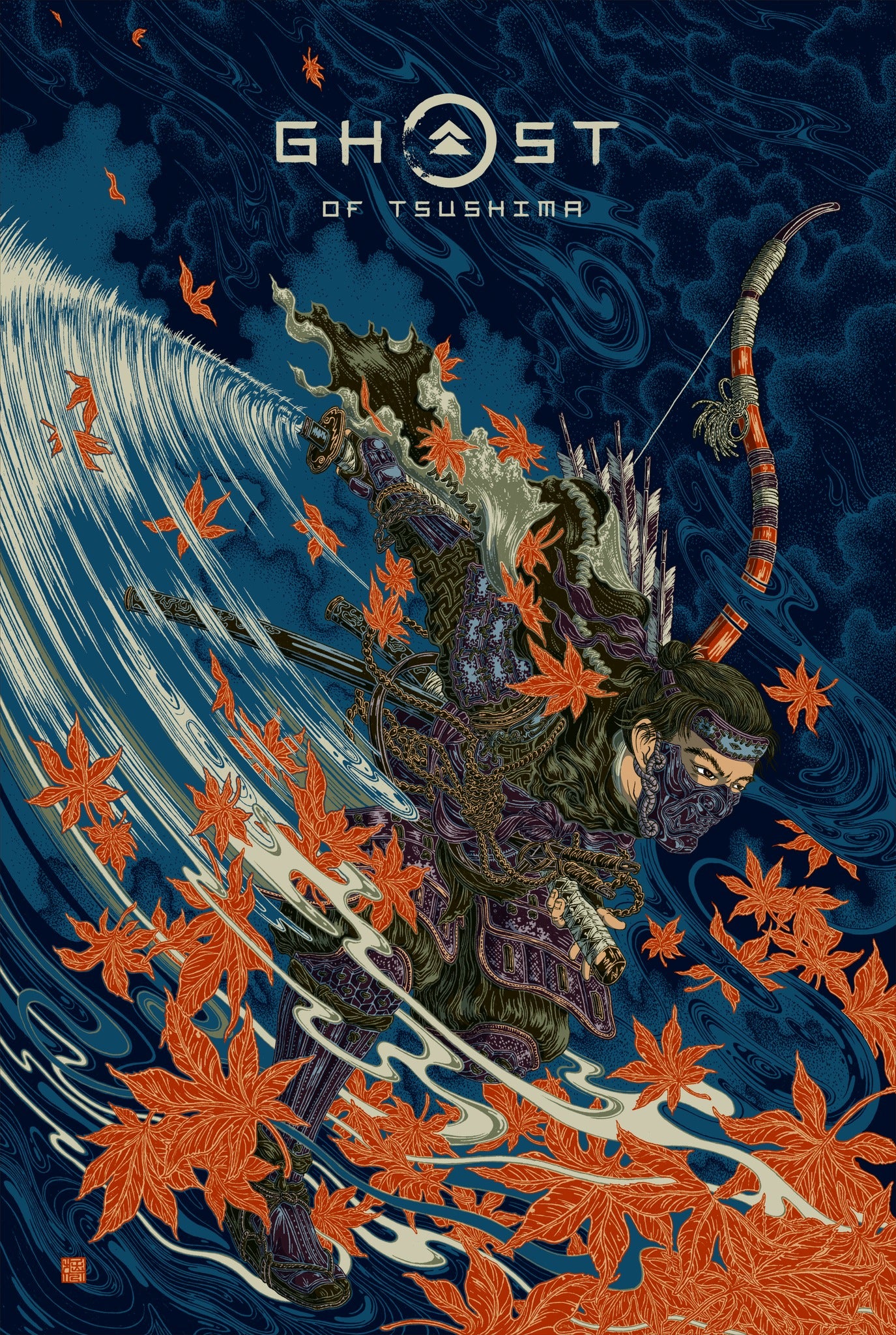 Ghost of Tsushima by Yohey Horishita, 24" x 36" Screen Print