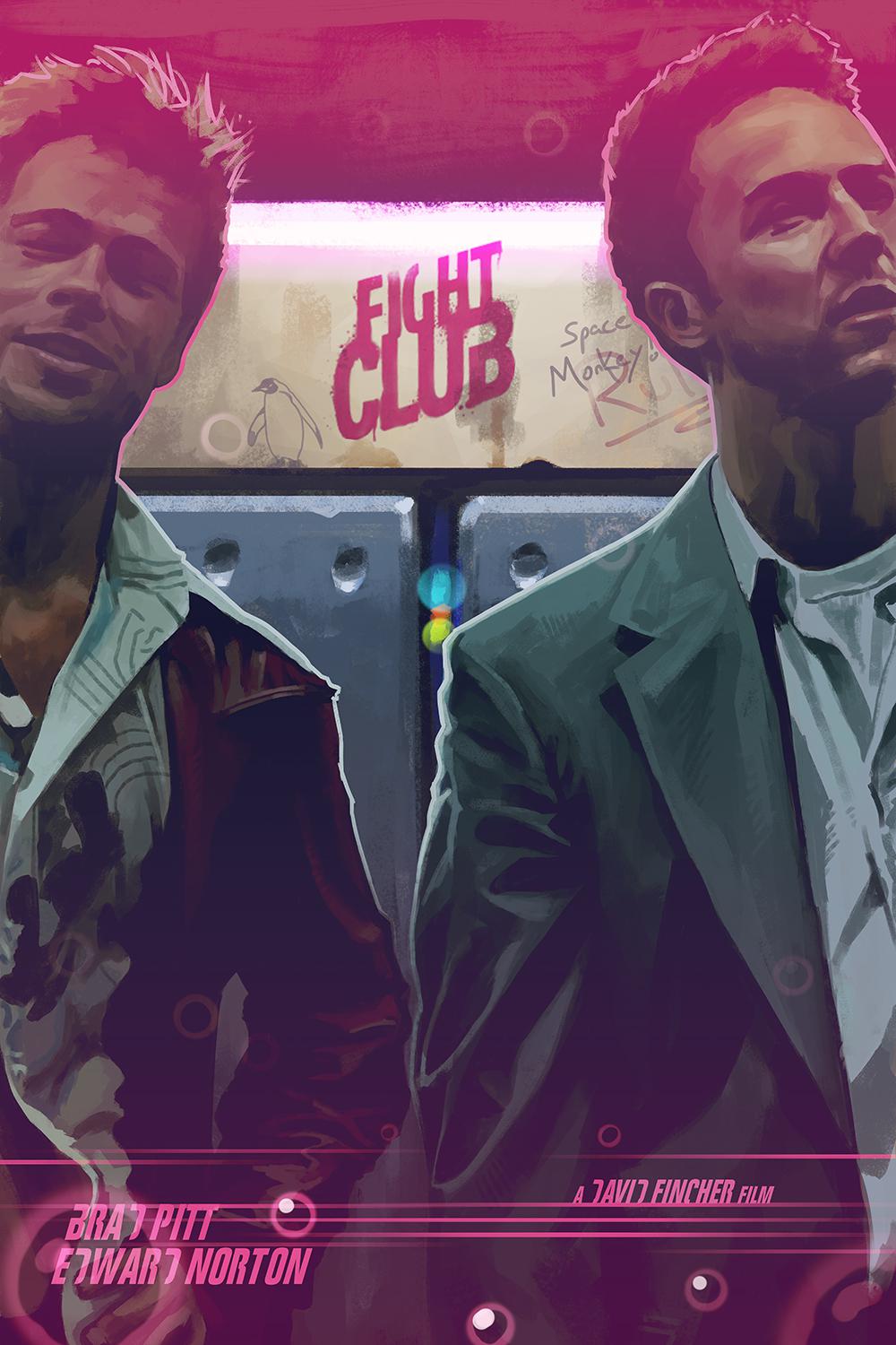 Fight Club by Yvan Quinet, 24" x 36" Screen Print