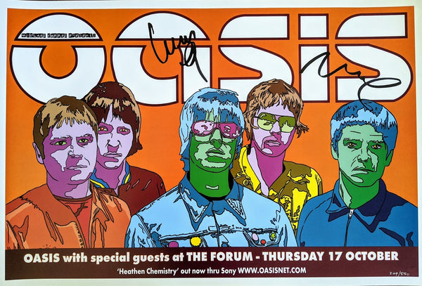 Oasis Melbourne 2002 (Signed by Liam and Noel Gallagher) by Gander