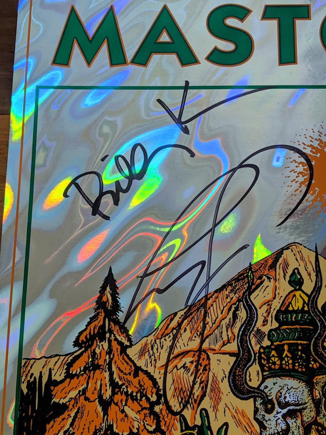Mastodon Edmonton 2018 Band Signed by Serpent Tusk Studio, 16.5" x 23.5" Screen Print on foil paper