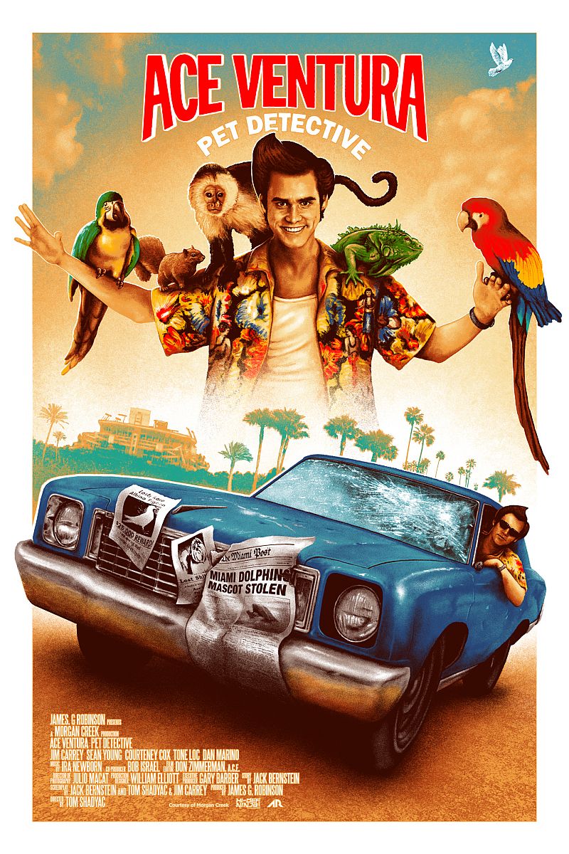 Ace Ventura: Pet Detective by Adam Rabalais, 24" x 36" Screen Print