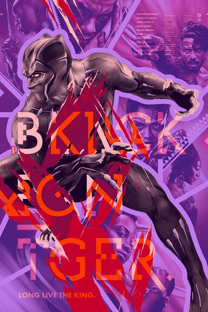 Black Panther (variant) by Martin Ansin, 24" x 36" Screen Print