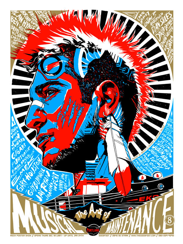 The Art of Musical Maintenance (Portland 2017) by Tyler Stout, 18" x 24" Screen Print