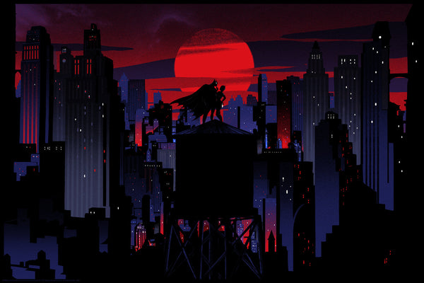 Batman vs. Catwoman FOIL by Raid71, 36" x 24" Screen Print