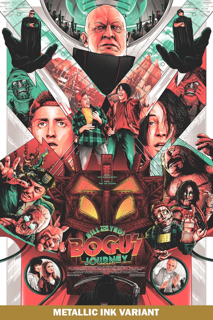 Bill & Ted's Bogus Journey (Metallic Variant) by Matt Ryan Tobin, 24" x 36" Screen Print with Metallic Inks