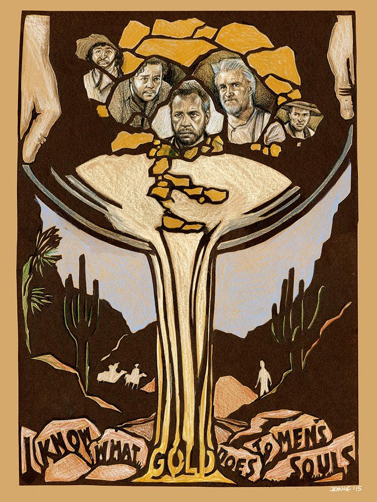 The Treasure of the Sierra Madre by B. Bozell, 18" x 24" Screen Print