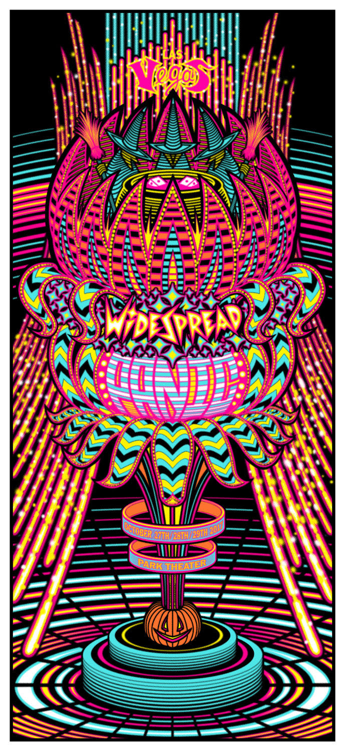 Widespread Panic Las Vegas 2017 by Brad Klausen, 12.5" x 27" Screen Print