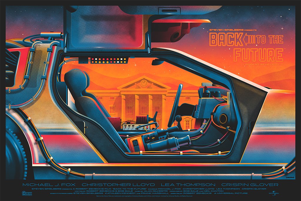 Back to the Future by DKNG, 36" x 24" Screen Print