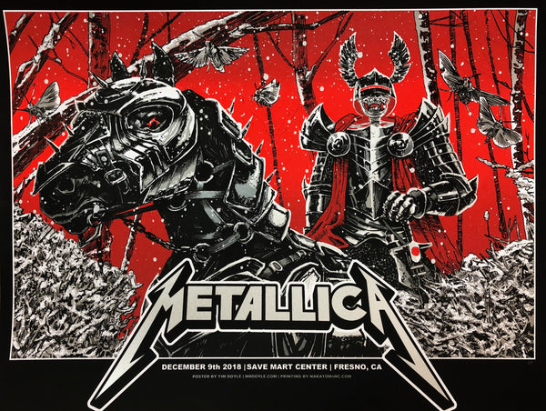 Metallica Fresno 2018 by Tim Doyle, 18" x 24" Screen Print