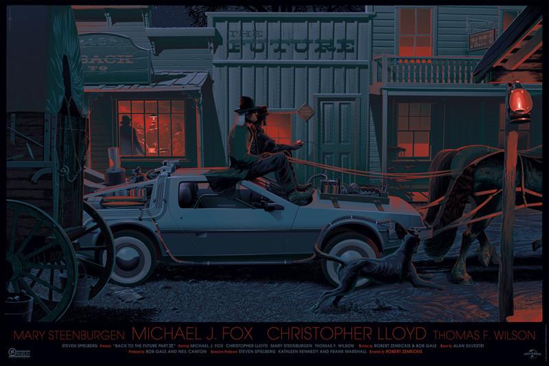 Back to the Future Part III (variant) by Laurent Durieux, 36" x 24" Screen Print