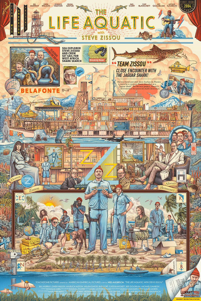 The Life Aquatic by Ise Ananphada, 24" x 36" Screen Print