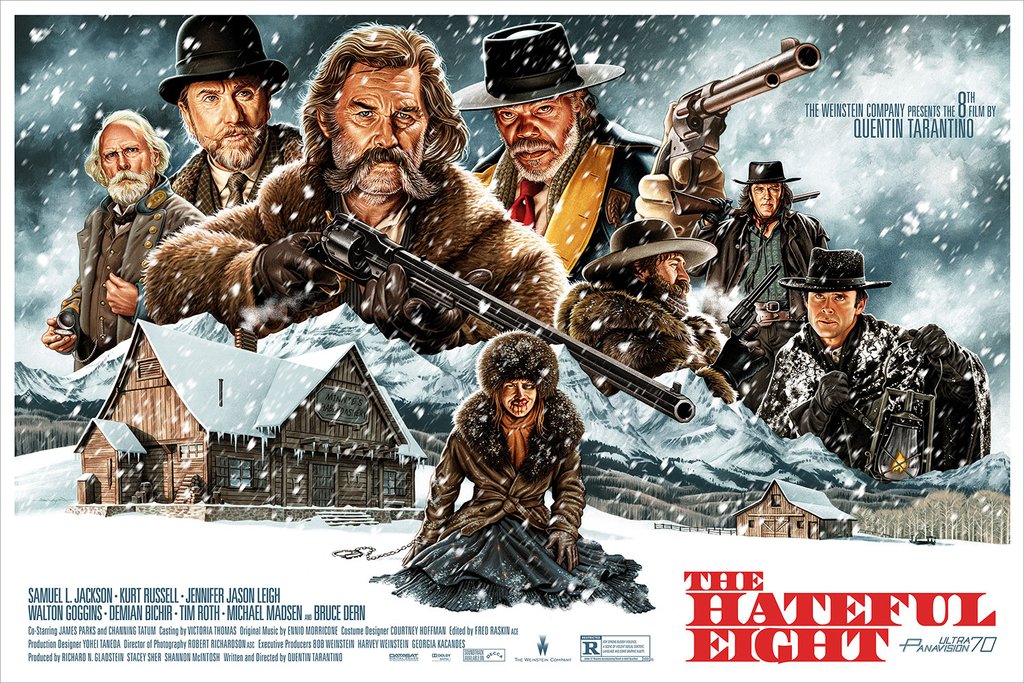 The Hateful Eight by Jason Edmiston, 36" x 24" Screen Print