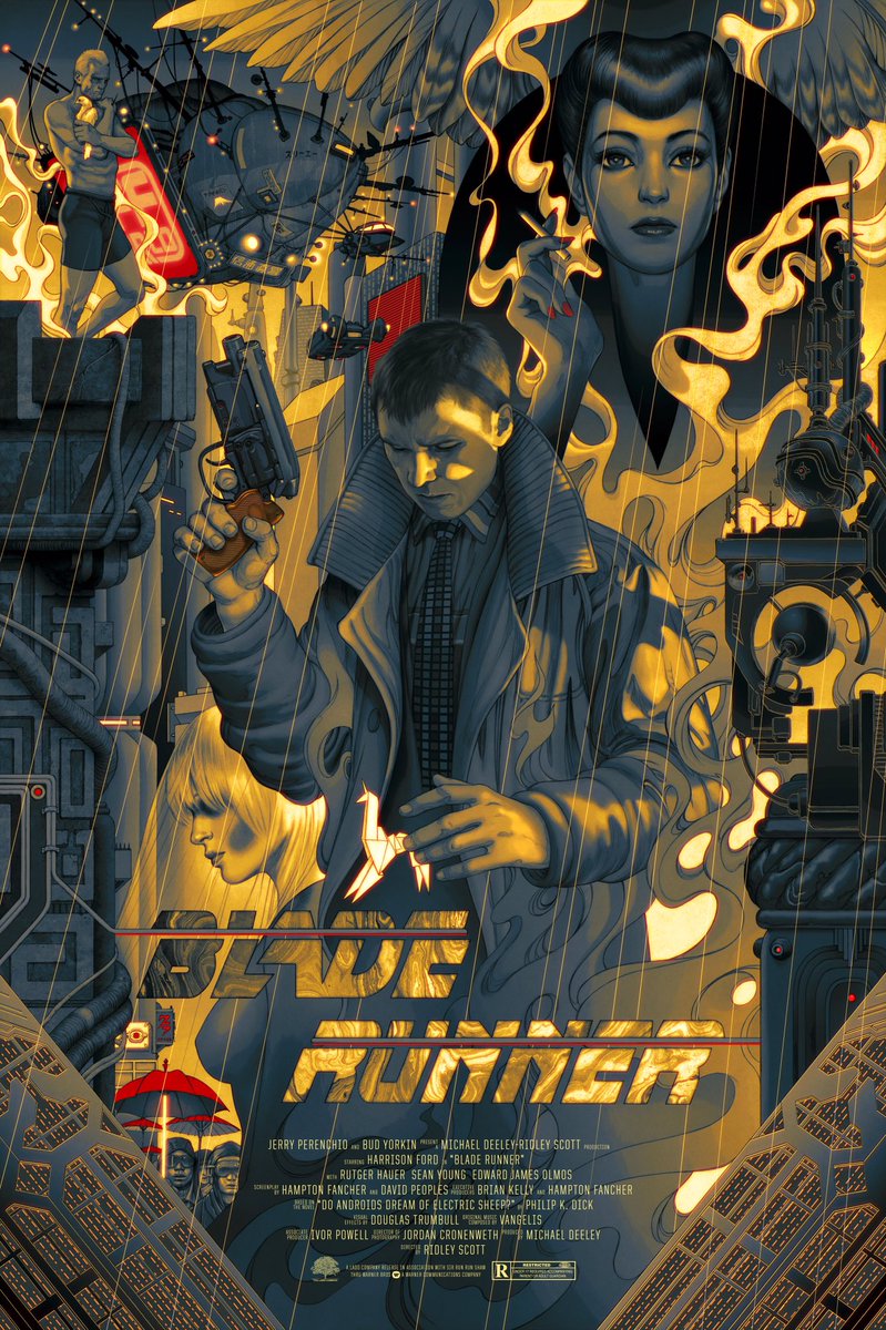 Blade Runner (Gold) by James Jean, 24" x 36" Screen Print