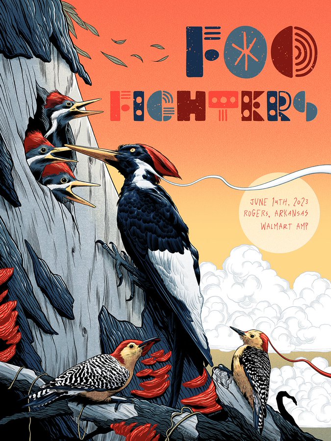 Foo Fighters Rogers 2023 by Pedro Correa, 18" x 24" Screen Print