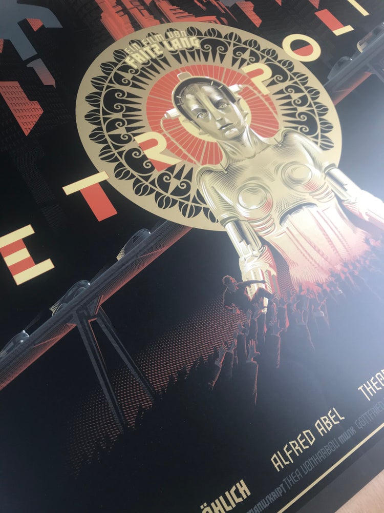 Metropolis (Litho) by Laurent Durieux, 19" x 27" Lithograph w/ Gold Metallic Ink