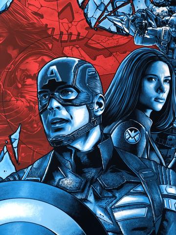 Captain America: The Winter Soldier by Anthony Petrie, 24" x 36" Screen Print