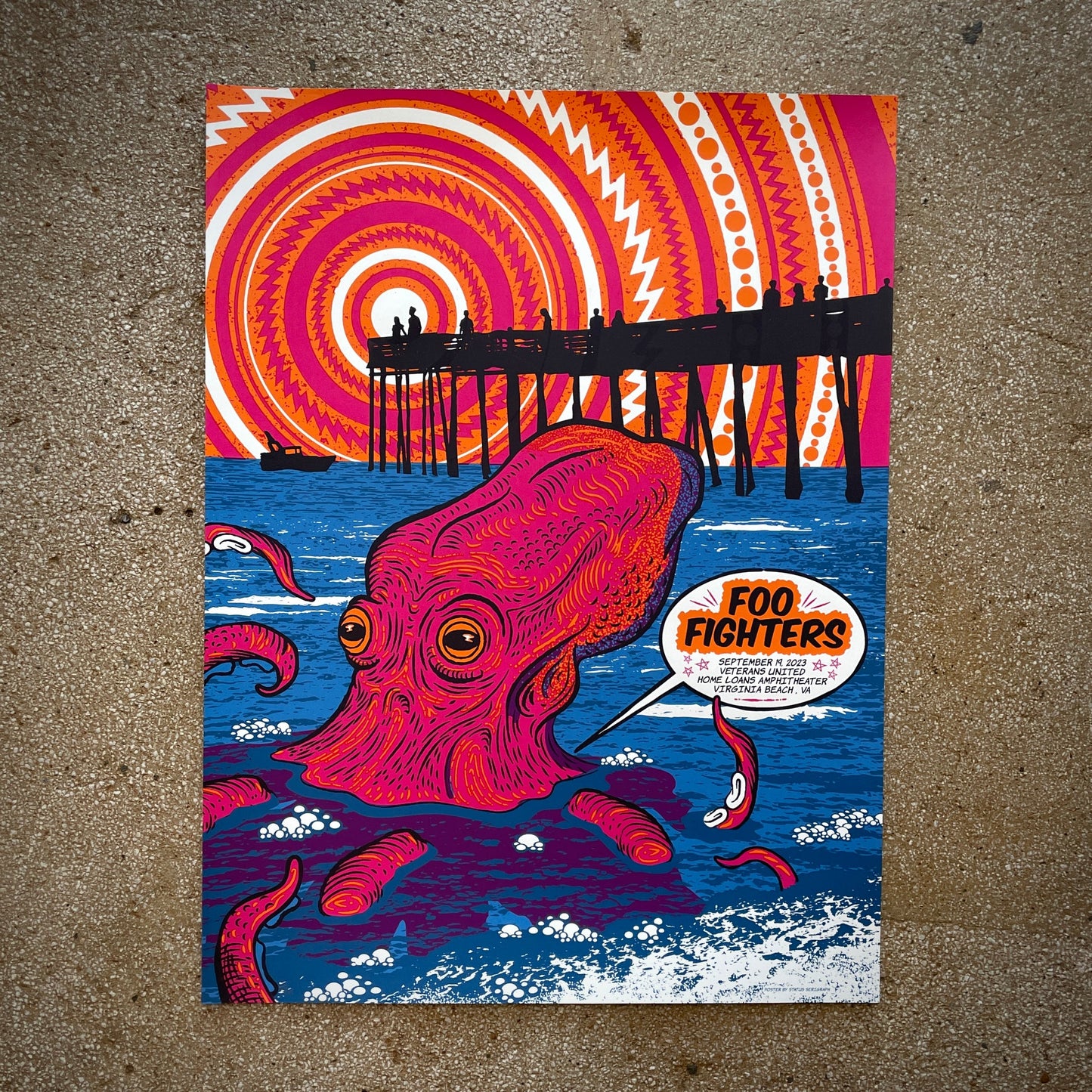 Foo Fighters Virginia Beach 2023 by Justin Helton, 18" x 24" Screen Print