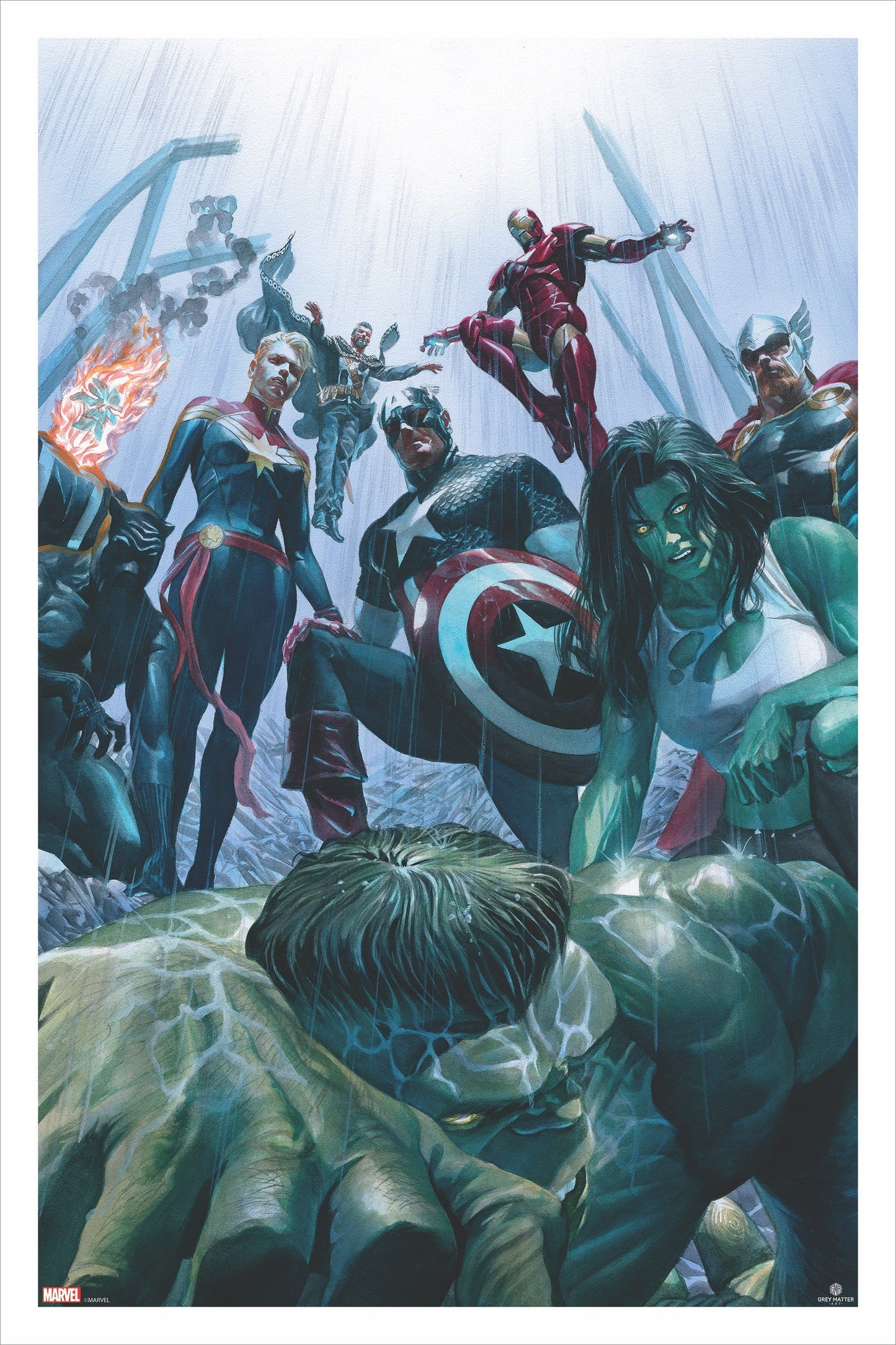 Immortal Hulk (#7) by Alex Ross, 16" x 24" Fine Art Giclee