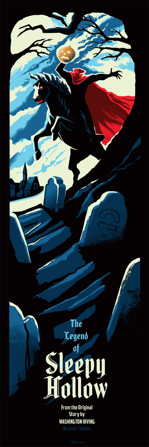 Sleepy Hollow (Variant) by JC Richard, 12" x 36" Screen Print