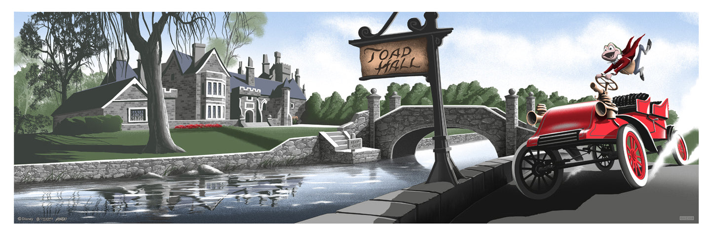 The Wind in the Willows by JC Richard, 36" x 12" Screen Print