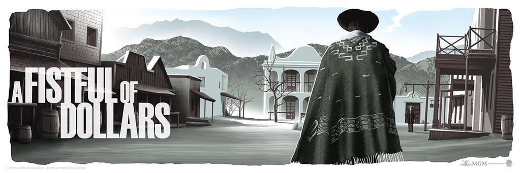 A Fistful of Dollars by JC Richard, 36" x 12" Screen Print