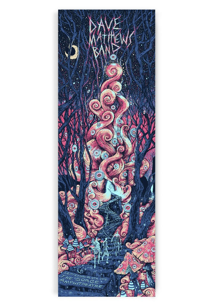 Dave Matthews Band The Gorge 2016 by James Eads, 12" x 36" Screen Print