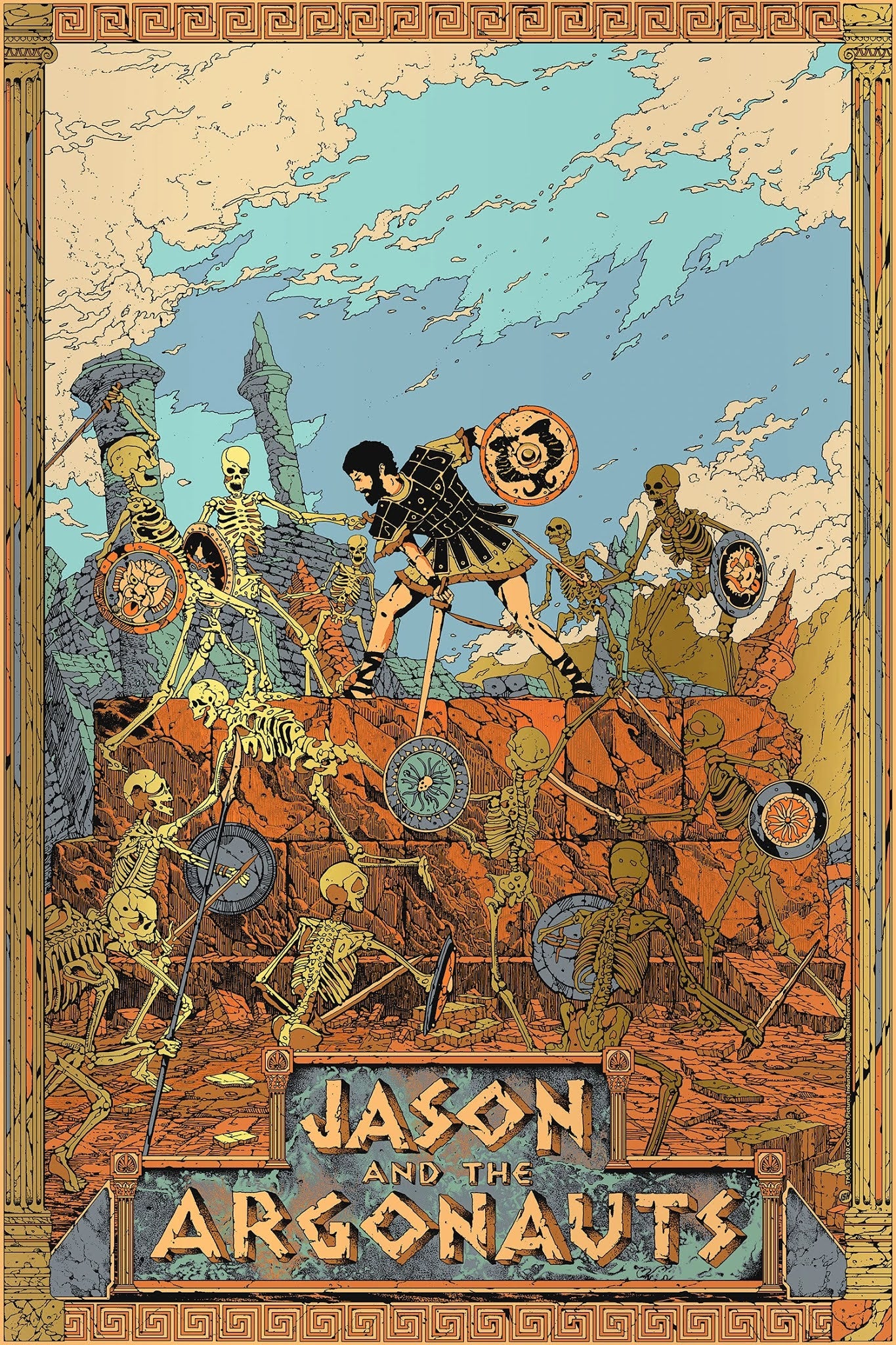 Jason and the Argonauts (Foil Variant) by Kilian Eng, 24" x 36" Screen Print on Foil paper