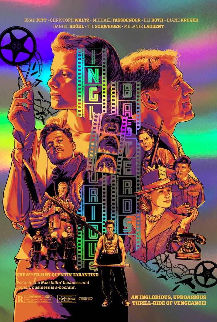 Inglorious Basterds (Foil Variant) by Joshua Budich, 24" x 36" Screen Print